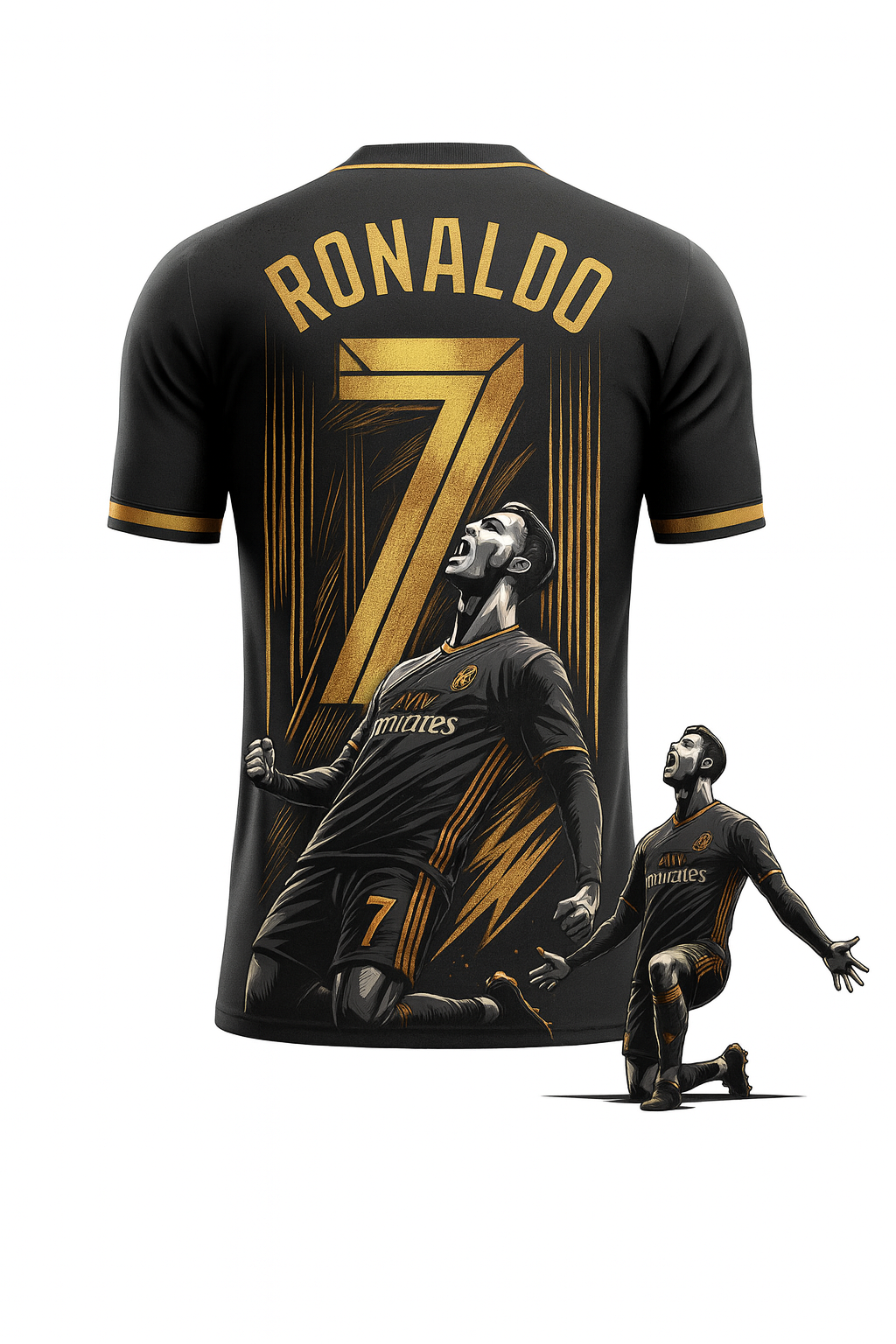 Hot Selling Men's Outdoor Sports T-shirt with Cristiano Ronaldo 3D Print Summer Breathable Training Top for Fans