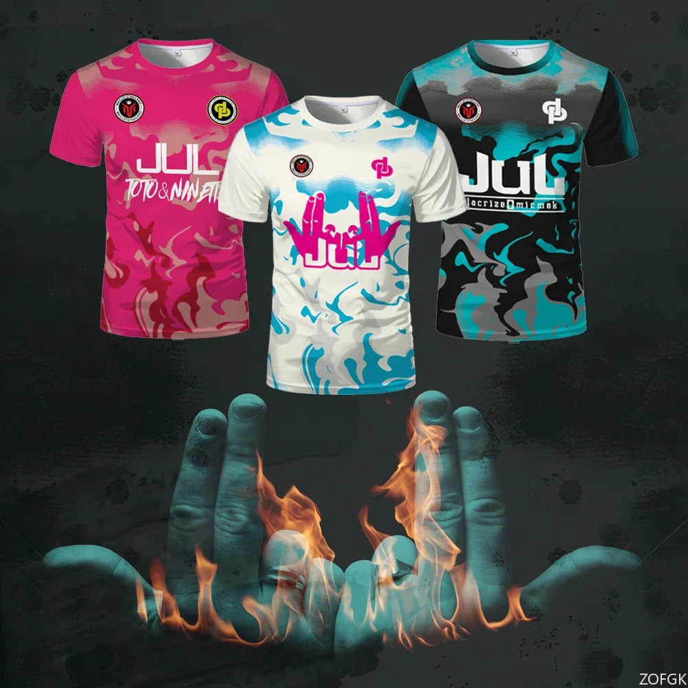 New Summer Maillot JUL Jersey Tchikita Youth Breathable Quick Dry Training Football T-shirt Men and Women Fashion Sports Tees