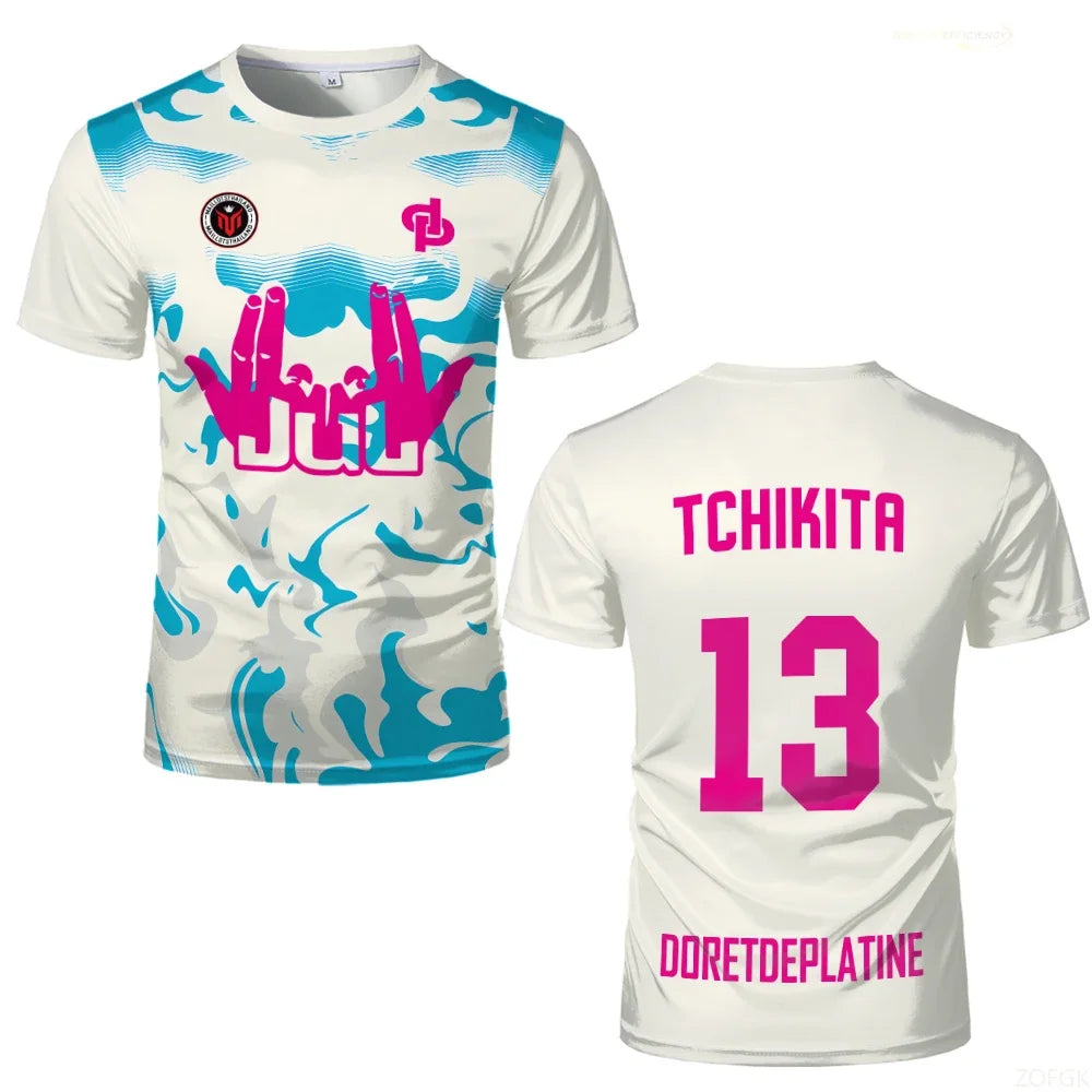New Summer Maillot JUL Jersey Tchikita Youth Breathable Quick Dry Training Football T-shirt Men and Women Fashion Sports Tees