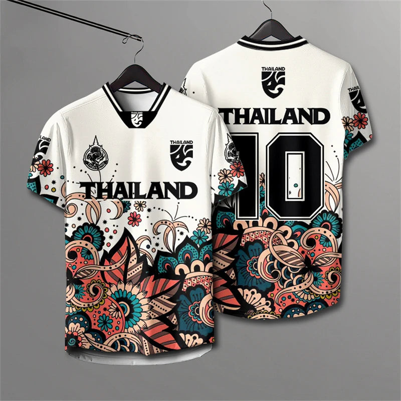 Men And Women Elephant Thailand 3D Printed Rugby Collar Short Sleeve Summer Street T Shirt Man High Quality Oversized Breathable