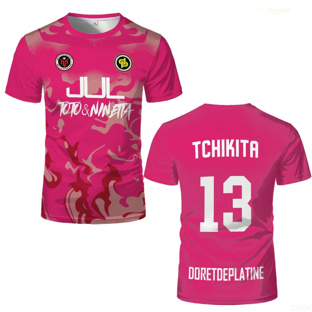 New Summer Maillot JUL Jersey Tchikita Youth Breathable Quick Dry Training Football T-shirt Men and Women Fashion Sports Tees