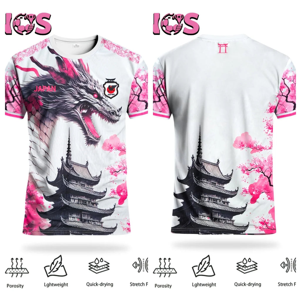 Maillots de Football pour hommes Dragon japonais et hauts de sport confortables Sakura japonais pour adolescents entraînement