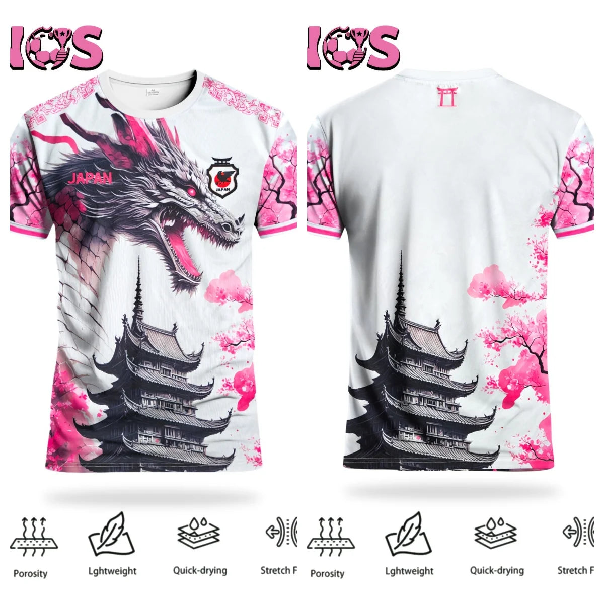 Maillots de Football pour hommes Dragon japonais et hauts de sport confortables Sakura japonais pour adolescents entraînement