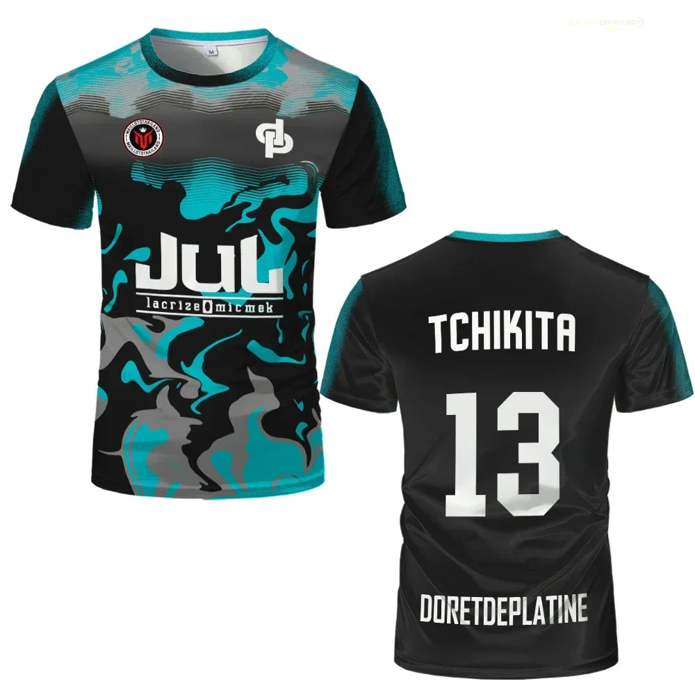 New Summer Maillot JUL Jersey Tchikita Youth Breathable Quick Dry Training Football T-shirt Men and Women Fashion Sports Tees