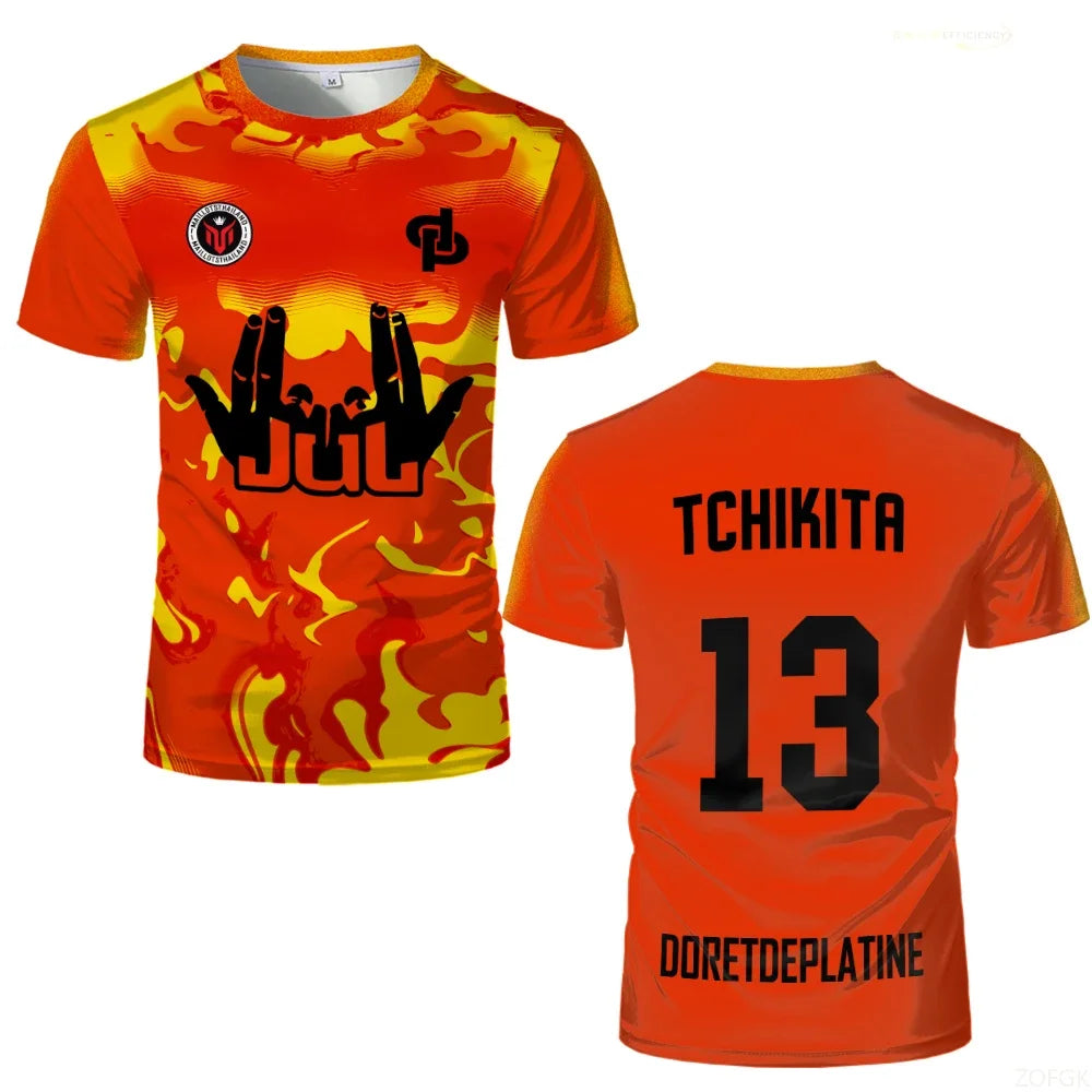 New Summer Maillot JUL Jersey Tchikita Youth Breathable Quick Dry Training Football T-shirt Men and Women Fashion Sports Tees
