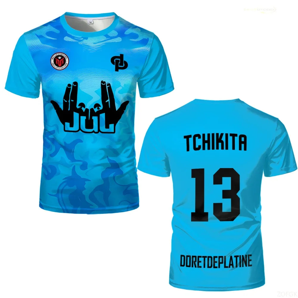 New Summer Maillot JUL Jersey Tchikita Youth Breathable Quick Dry Training Football T-shirt Men and Women Fashion Sports Tees