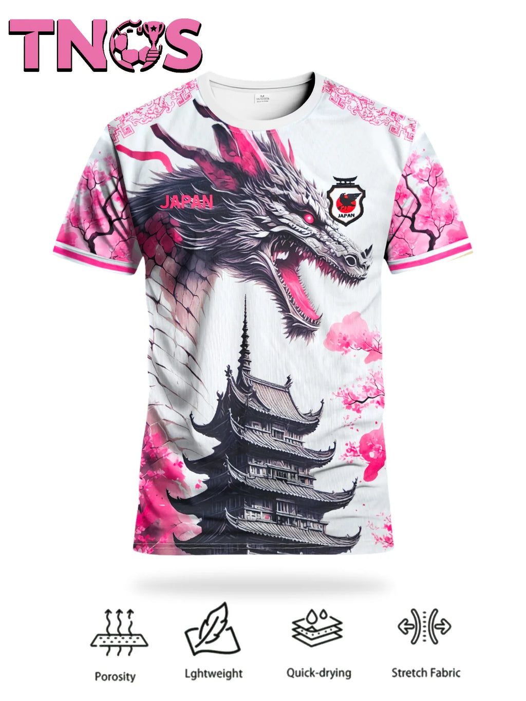 Maillots de Football pour hommes Dragon japonais et hauts de sport confortables Sakura japonais pour adolescents entraînement
